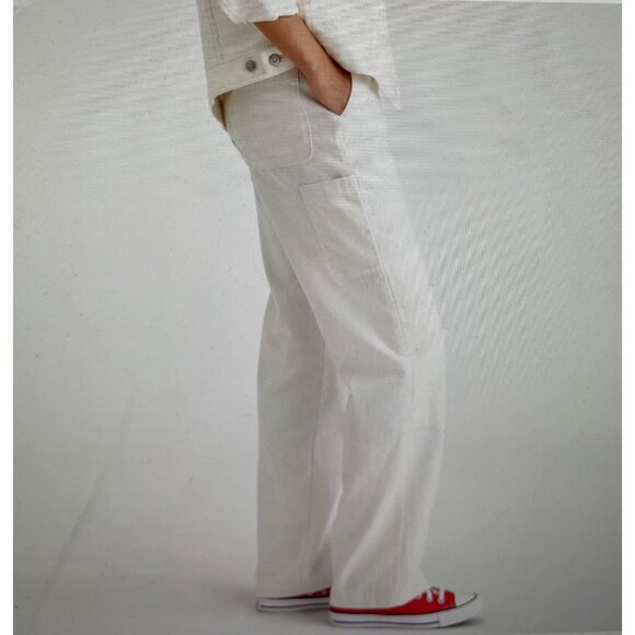 Dockers Womens Carpenter Pants High Straight Fit Linen Blend Size 33 - Picture 4 of 16